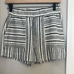bp High Waist Black and White Striped Shorts